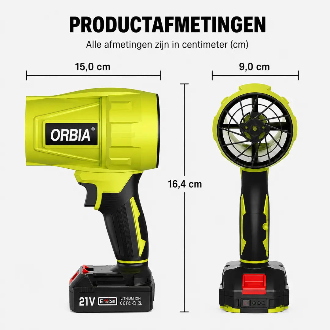 ORBIA RX9 — Draadloze Bladblazer + GRATIS Batterij & Oplader