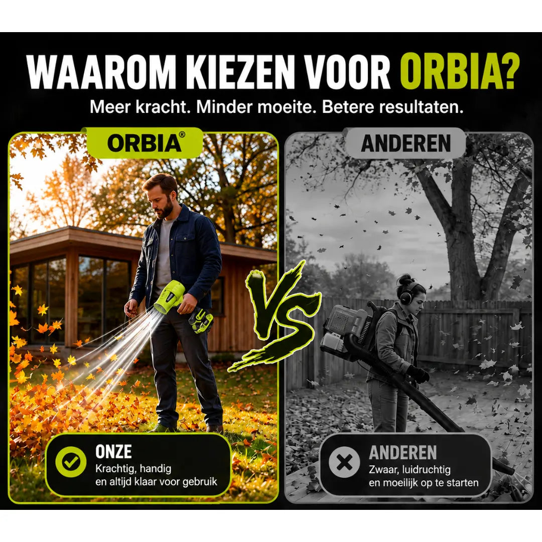 ORBIA RX9 — Draadloze Bladblazer + GRATIS Batterij & Oplader