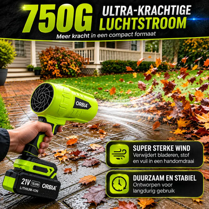 ORBIA RX9 — Draadloze Bladblazer + GRATIS Batterij & Oplader