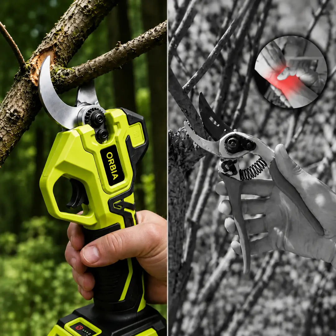 Orbia S26 Elektrische Takkenschaar voor Tuinieren: 3,17 cm Snoerloze Krachtige Snoeischaar, Borstelloze Motor, Dubbele 21V Batterij voor het Snoeien van Bomen en Bloemen