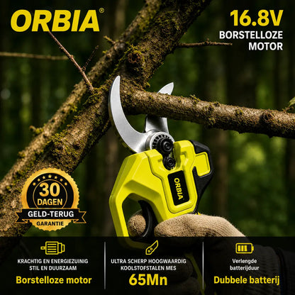 Orbia S26 Elektrische Snoeischaar - Draadloze Accu, Borstelloze Motor, Dubbele Batterij