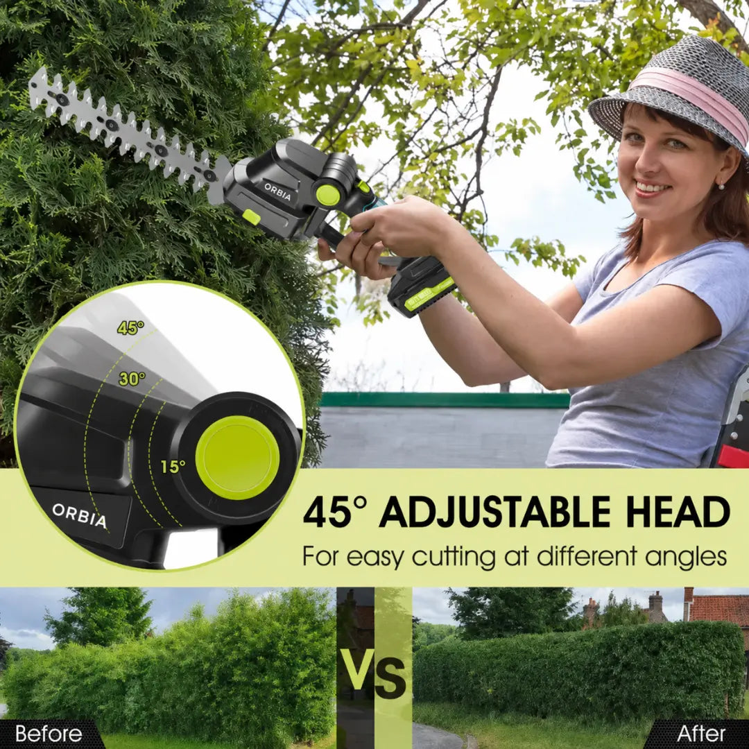 ORBIA R8 2-in-1 Draadloze Tuintrimmer Elektrische Struiktrimmer Grasschaar Handgrasmaaier, Heggenschaar Tuin + Batterij + Oplader Inbegrepen