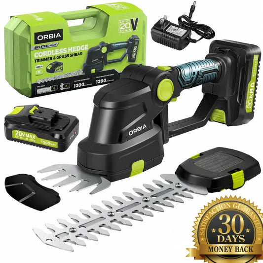ORBIA R8 2-in-1 Draadloze Tuintrimmer Elektrische Struiktrimmer Grasschaar Handgrasmaaier, Heggenschaar Tuin + Batterij + Oplader Inbegrepen